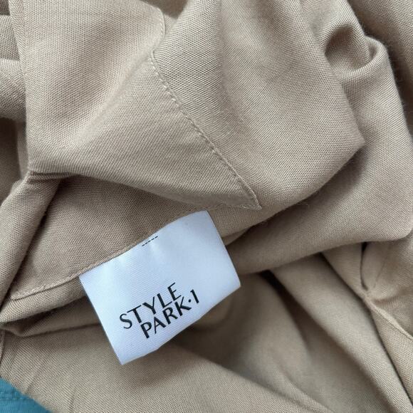 Style Park 1 Made in Bali Tan 100% Rayon Jumpsuit Boho Bohemian One Size - Picture 5 of 10